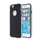 Coque souple en gel type bumper blanc avec dos noir pour iphone 6 4, 7 pouces