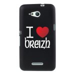 Coque souple en gel noir pour sony xperia e4g avec impression motifs coeur rouge