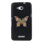 Coque souple en gel noir pour sony xperia e4g avec impression motifs papillons p