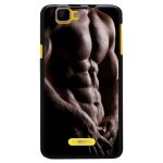 Coque souple en gel noir pour wiko rainbow avec impression motifs torse d'un hom