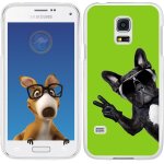 Coque souple en gel transparente pour galaxy s5 avec impression motifs chien a
