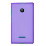 Coque souple housse minigel violette pour microsoft lumia 435 avec contour brill