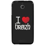 Coque souple pour htc desire 510 avec impression motifs coeur rouge i love breiz