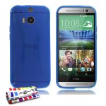 Coque souple htc one m8 bleu   le x   ultra - slim (b29)