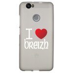 Coque souple pour huawei nova avec impression motifs coeur rouge i love breizh