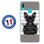 Coque souple pour huawei y7 (2019) avec impression motifs bulldog prisonnier os