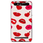 Coque souple pour konrow just5 avec impression motifs l�vres et coeurs rouges