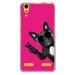 Coque souple pour lenovo k3 avec impression motifs chien a lunettes sur fond fu