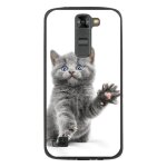 Coque souple pour lg k7 avec impression motifs chat yeux bleus