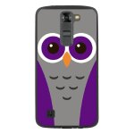 Coque souple pour lg k7 avec impression motifs chouette mauve et grise