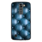 Coque souple pour lg k7 avec impression motifs effet capitonn� bleu