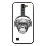 Coque souple pour lg k7 avec impression motifs singe avec casque