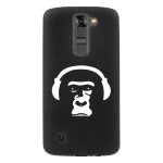 Coque souple pour lg k7 avec impression motifs singe avec son casque