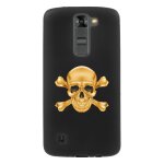 Coque souple pour lg k7 avec impression motifs t�te de mort aspect or