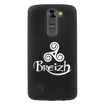 Coque souple pour lg k7 avec impression motifs triskel celte blanc