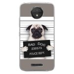 Coque souple pour motorola moto c plus avec impression motifs bulldog prisonnier