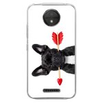 Coque souple pour motorola moto c plus avec impression motifs bulldog valentin