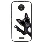 Coque souple pour motorola moto c avec impression motifs chien a lunettes sur f Coque souple pour motorola moto c avec impression motifs chien a lunettes sur f