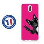 Coque souple pour nokia 3 - 1 avec impression motifs chien a lunettes sur fond fu
