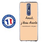 Coque souple pour nokia 5 - 1 avec impression motifs avant, j'tais chiante beige
