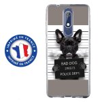 Coque souple pour nokia 5 - 1 avec impression motifs bulldog prisonnier os