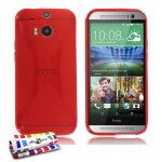 Coque souple originale ultra fine rouge  le x  premium de muzzano pour htc one m8