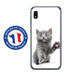 Coque souple pour samsung galaxy a10 avec impression motifs chat yeux bleus