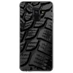 Coque souple pour samsung galaxy a8 - plus 2018 avec impression motifs pneu