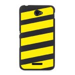 Coque souple pour sony xperia e4 avec impression motifs bandes jaunes