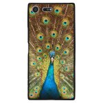 Coque souple pour sony xperia xz premium avec impression motifs paon qui fait la