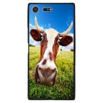 Coque souple pour sony xperia xz premium avec impression motifs vache