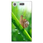 Coque souple pour sony xperia xz1 compact avec impression motifs escargot sur un