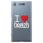 Coque souple pour sony xperia xz1 avec impression motifs coeur rouge i love brei