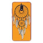 Coque souple pour wiko lenny 5 avec impression motifs attrape r�ve sur fond ora