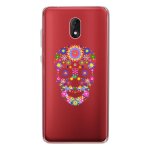 Coque souple pour wiko lenny 5 avec impression motifs cr�ne en fleurs