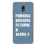 Coque souple pour wiko lenny 5 avec impression motifs fumeuse et alors bleu