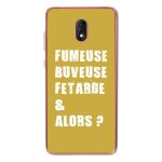 Coque souple pour wiko lenny 5 avec impression motifs fumeuse et alors or