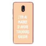 Coque souple pour wiko lenny 5 avec impression motifs marre d'avoir raison beige