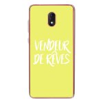 Coque souple pour wiko lenny 5 avec impression motifs vendeur de r�ves jaune