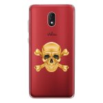 Coque souple pour wiko lenny 5 avec impression motifs t�te de mort aspect or