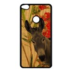 Coque telephone pour honor 8 lite en bois silicone ane fleurs bourrique etui peinture vert unique mobile ...