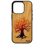 Coque telephone pour iphone 16 pro bois naturel silicone peinture arbre motif 1000 go bumper artistique ...