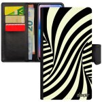 Coque telephone pour iphone se 2020 rabat illusion d'optique 3d cover noir et blanc de protection effet ...