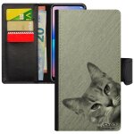 Coque telephone pour mate 20 rabat porte cartes chat effet felin gris lol cat smartphone antichoc magnetique ...