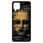Coque telephone samsung a12 bois naturel silicone portrait visage homme creation cover antichoc visage ...