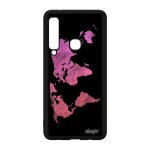 Coque telephone pour samsung galaxy a9 2018 silicone carte monde motif etui bumper geographie personnalis� ...
