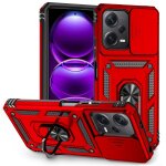 Coque de t�l�phone avec support coulissant pour xiaomi redmi note 12 5g, rouge