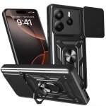 Coque de t�l�phone tpu + pc avec design de couverture coulissante pour redmi note 14 5g, noir