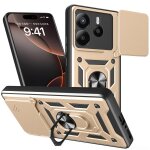 Coque de t�l�phone tpu + pc avec design de couverture coulissante pour redmi note 14 5g, or