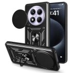 Coque de t�l�phone tpu + pc avec design de couverture coulissante pour redmi note 14 pro 4g, noir